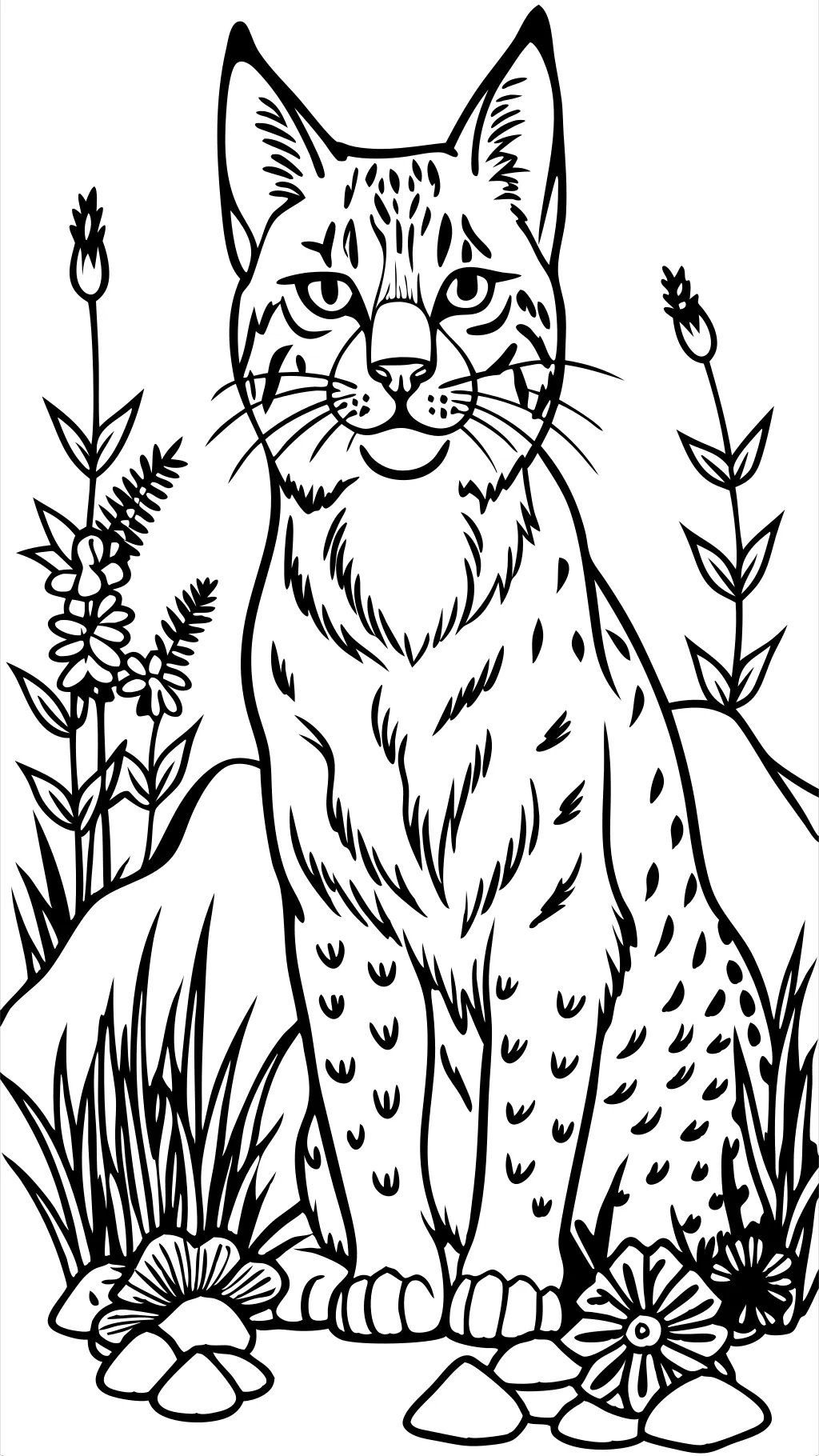 coloriage une image de couleur d’un lynx roux